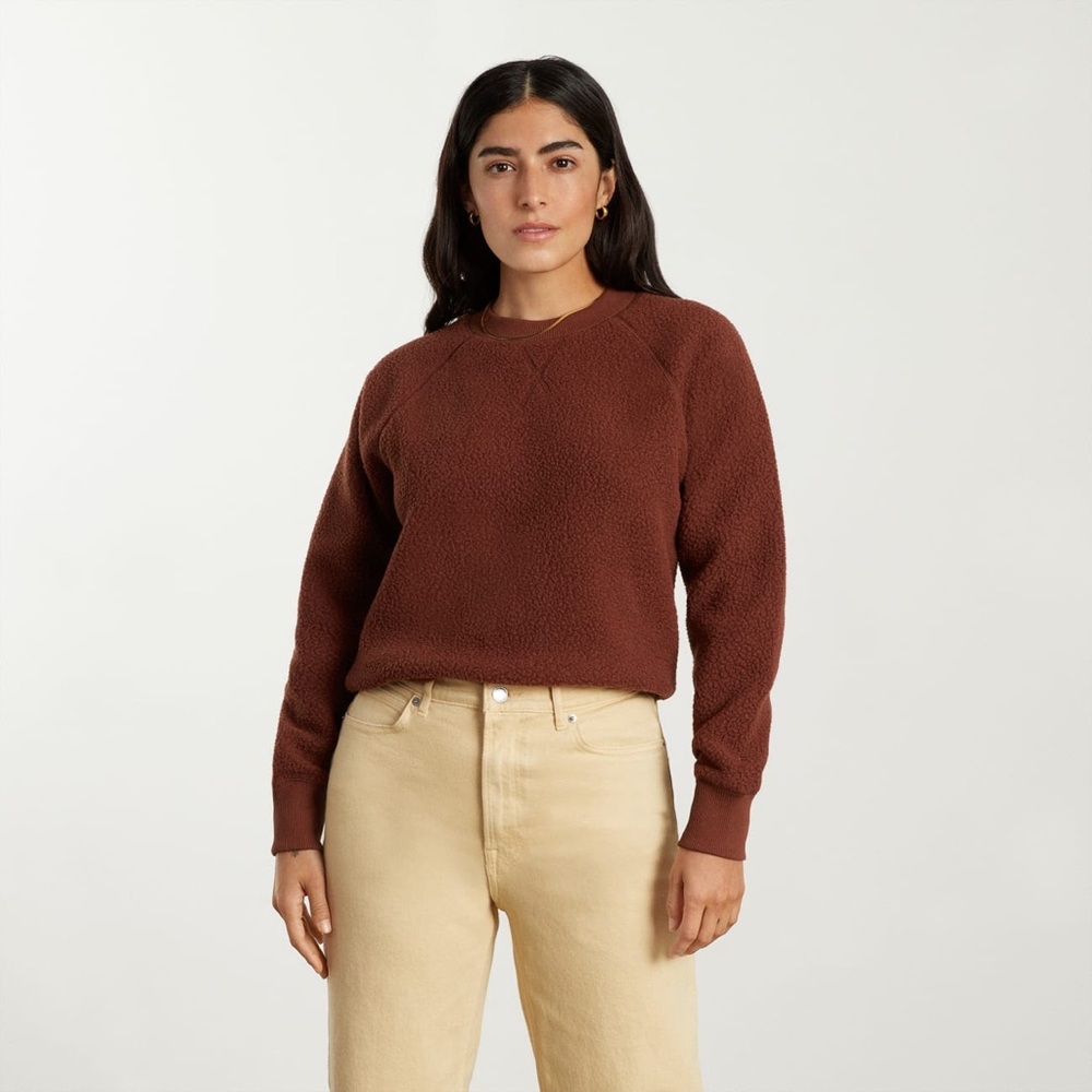 The ReNew Fleece Raglan Sweatshirt in rosewood